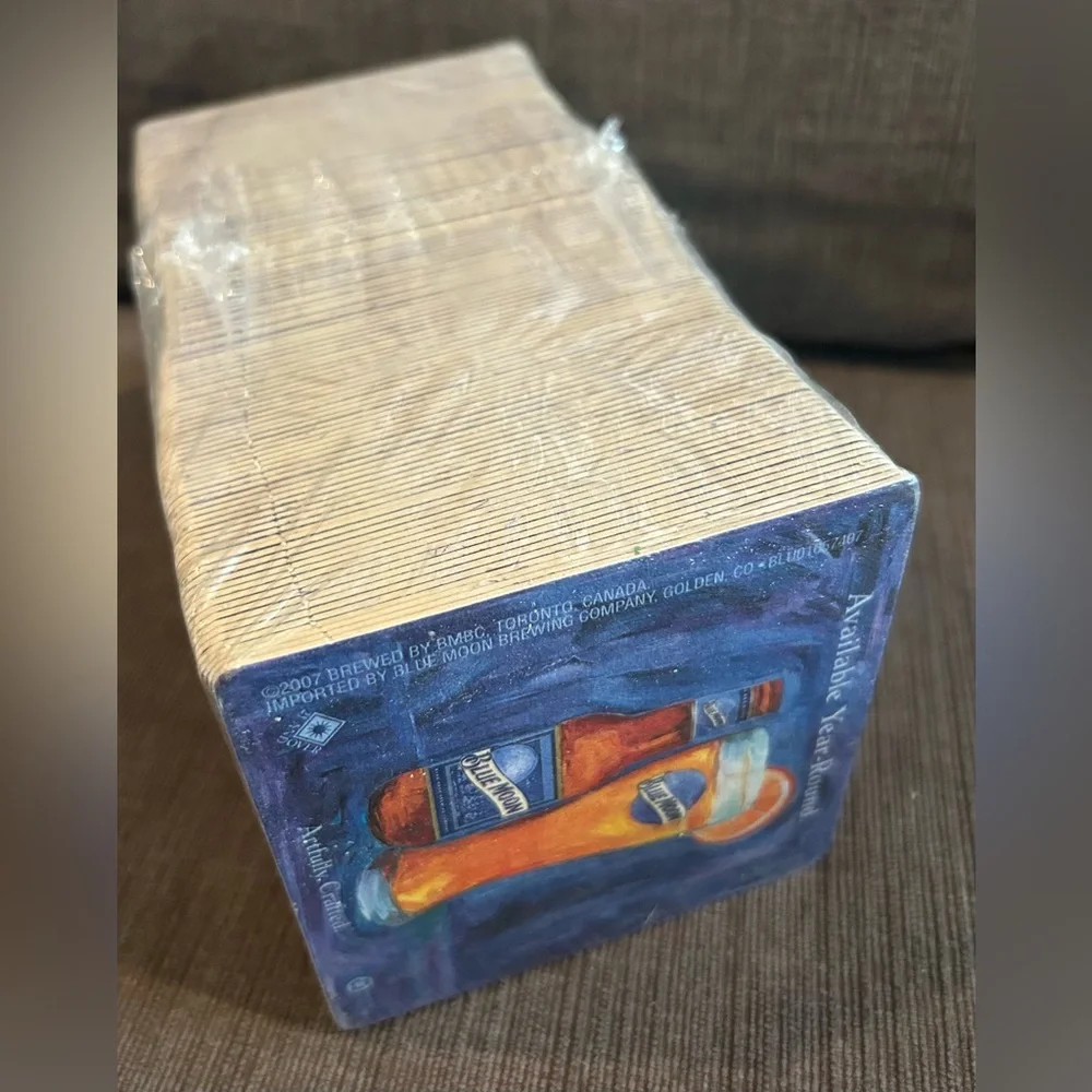 BLUE MOON Artfully Crafted Paper Beer Coasters 125ct NEW Sealed